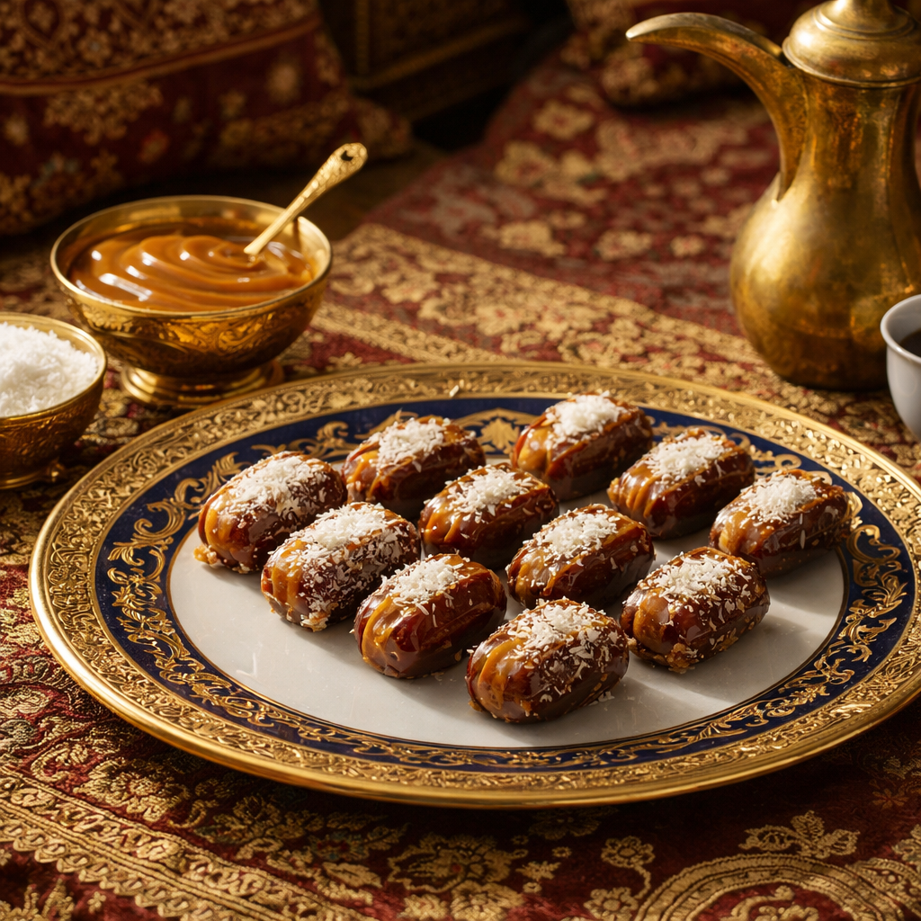 Caramel Coconut Stuffed Dates